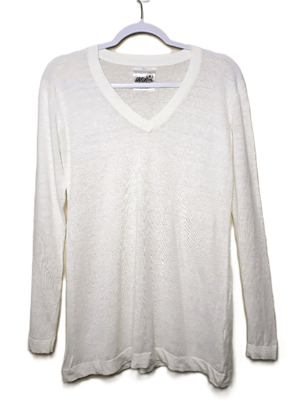 Hiho Linen Sweater V-Neck Lightweight Long Sleeves Clean Girl Scandi Old Money